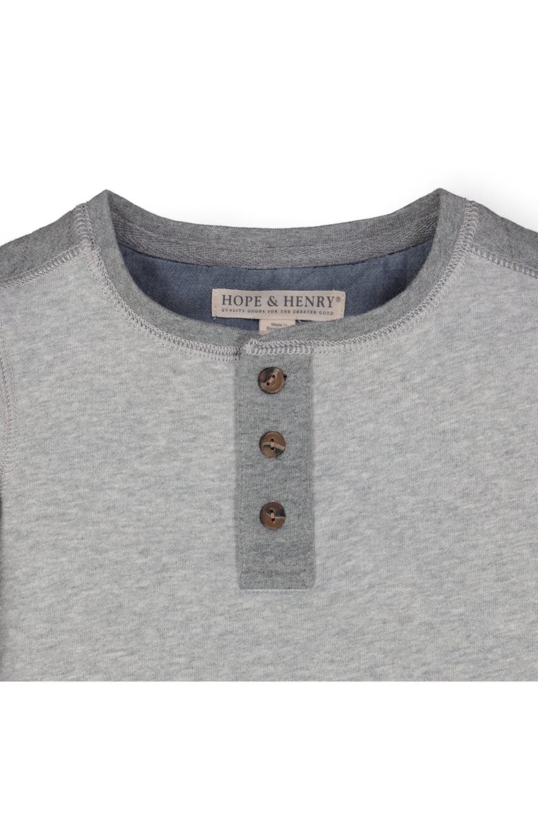 Hope & Henry Baby Boys' Quilted Henley Tee, Infant, Alternate, color, Gray Heather Quilted