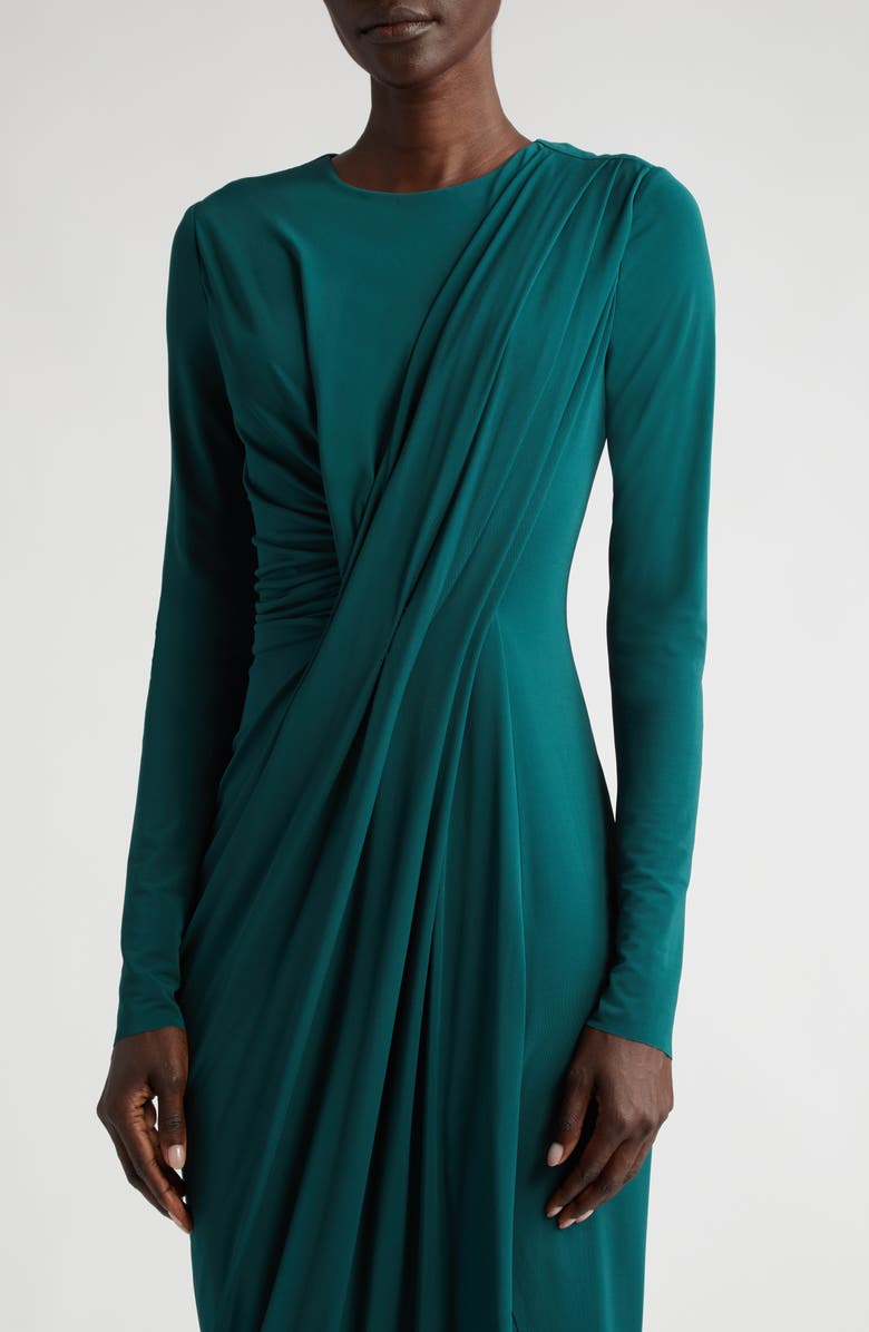Jason Wu Collection Long Sleeve Draped Jersey Midi Dress, Alternate, color, Sea Green