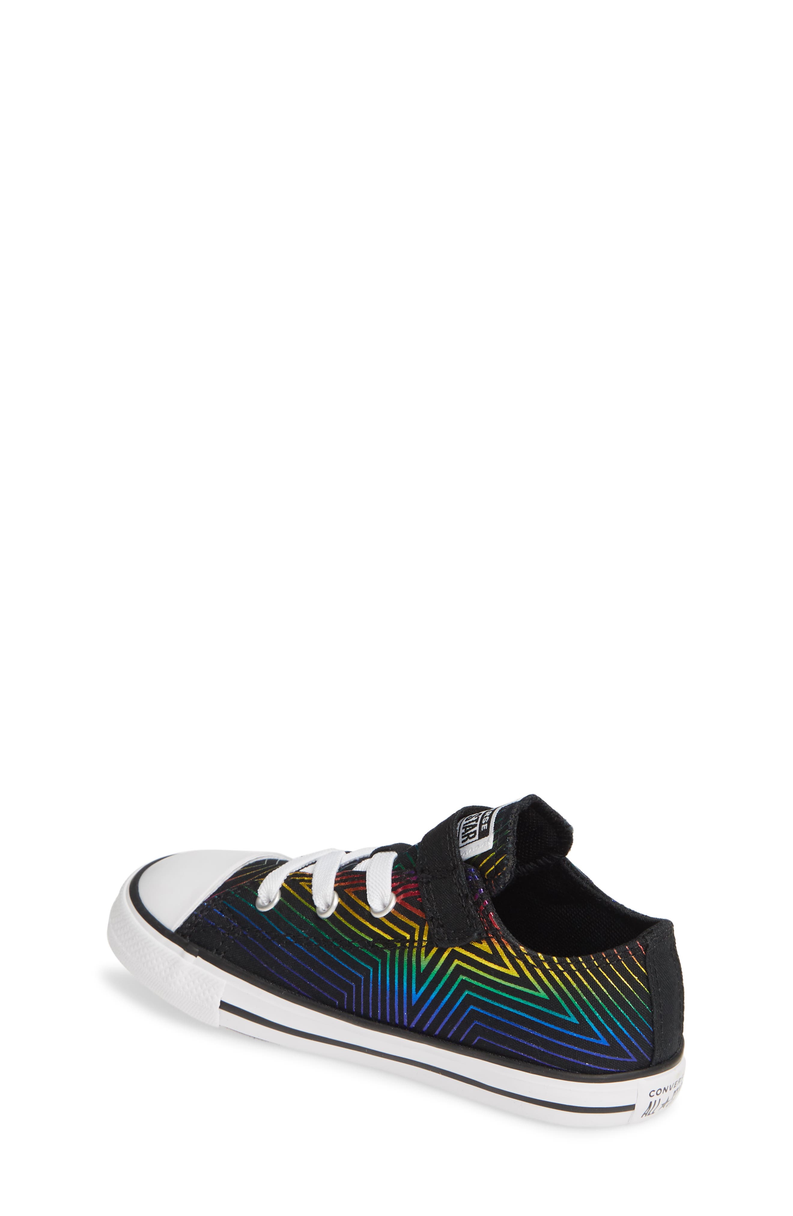 Converse Chuck Taylor<sup>®</sup> All Star<sup>®</sup> 1V Rainbow Star Low Top Sneaker, Alternate, color, 