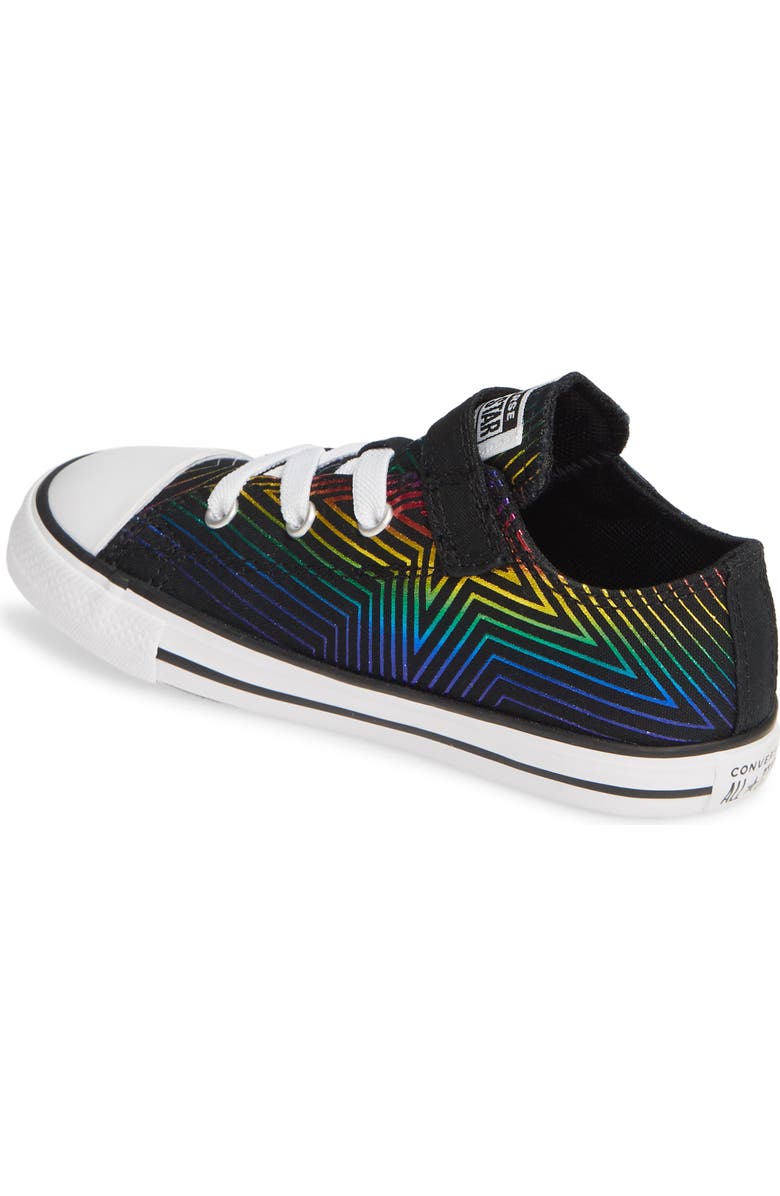 Converse Chuck Taylor<sup>®</sup> All Star<sup>®</sup> 1V Rainbow Star Low Top Sneaker, Alternate, color,