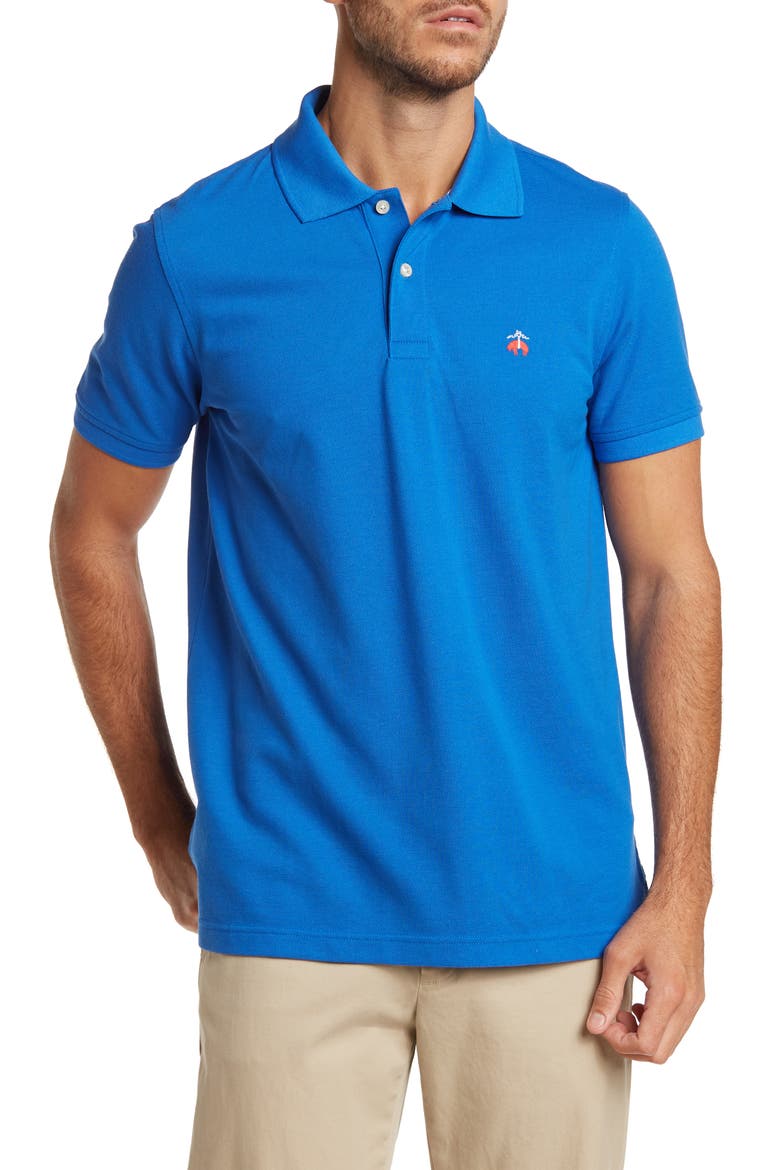 Solid Short Sleeve Polo, Main, color, BRIGHT BLUE
