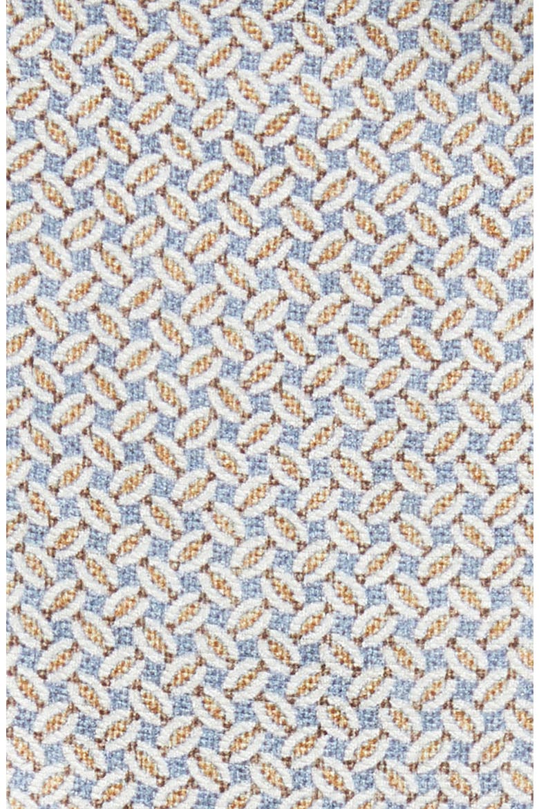 Alain Geometric Print Silk Pocket Square, Alternate, color, BLUE