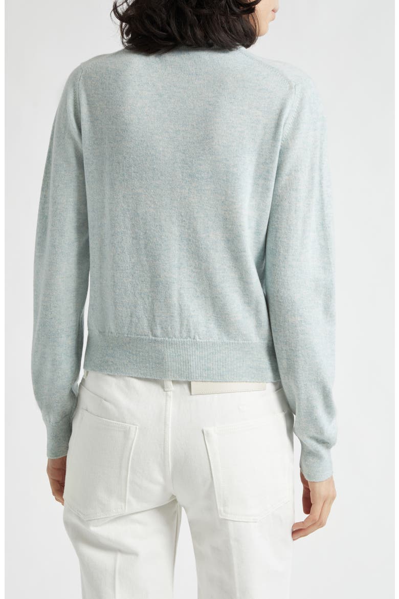 Iris Cashmere Crewneck Cardigan, Alternate, color, LUNAN MINT