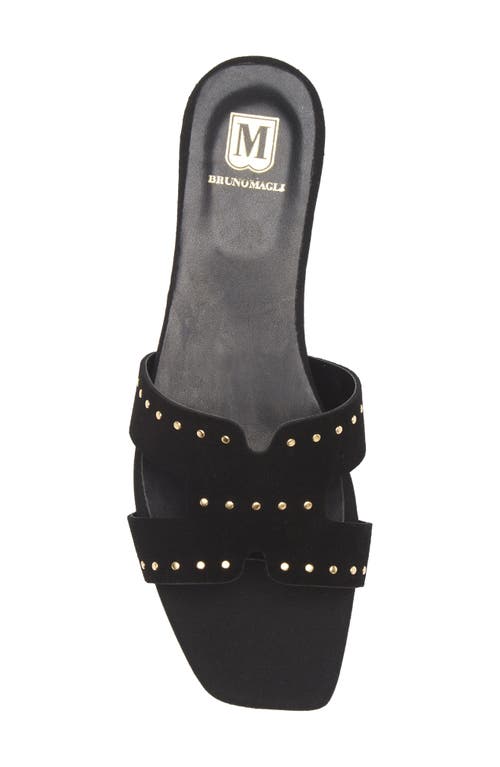 Bruno Magli Finale Slide Sandal In Black Suede
