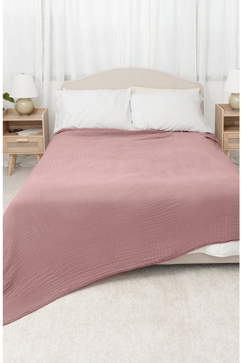 Adult Muslin Blanket, Alternate, color, Mauve