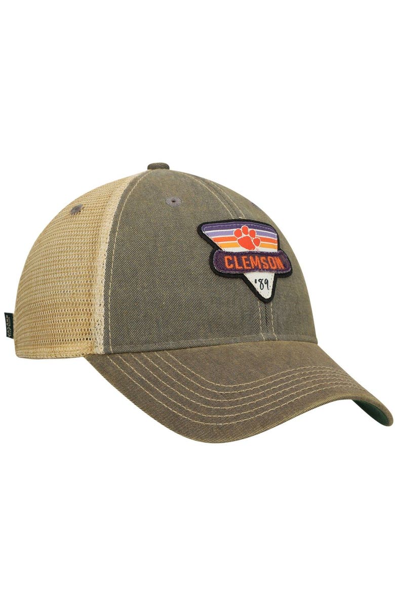 LEGACY ATHLETIC Men's Gray Clemson Tigers Legacy Point Old Favorite Trucker Snapback Hat, Alternate, color,