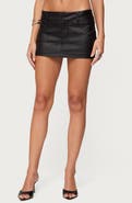 EDIKTED Danielle Faux Leather Miniskort
