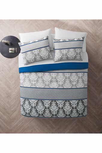 VCNY HOME Beckham Blue Damask Bed-in-a-Bag Comforter Set - King
