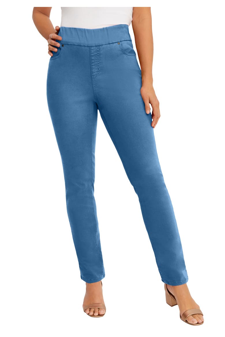 Comfort Waist Stretch Denim Straight-Leg Jean, Main, color, DUSTY INDIGO
