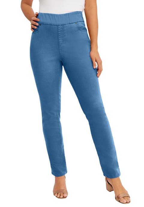 Comfort Waist Stretch Denim Straight Leg Jean