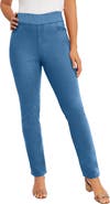 Jessica London Comfort Waist Stretch Denim Straight-Leg Jean