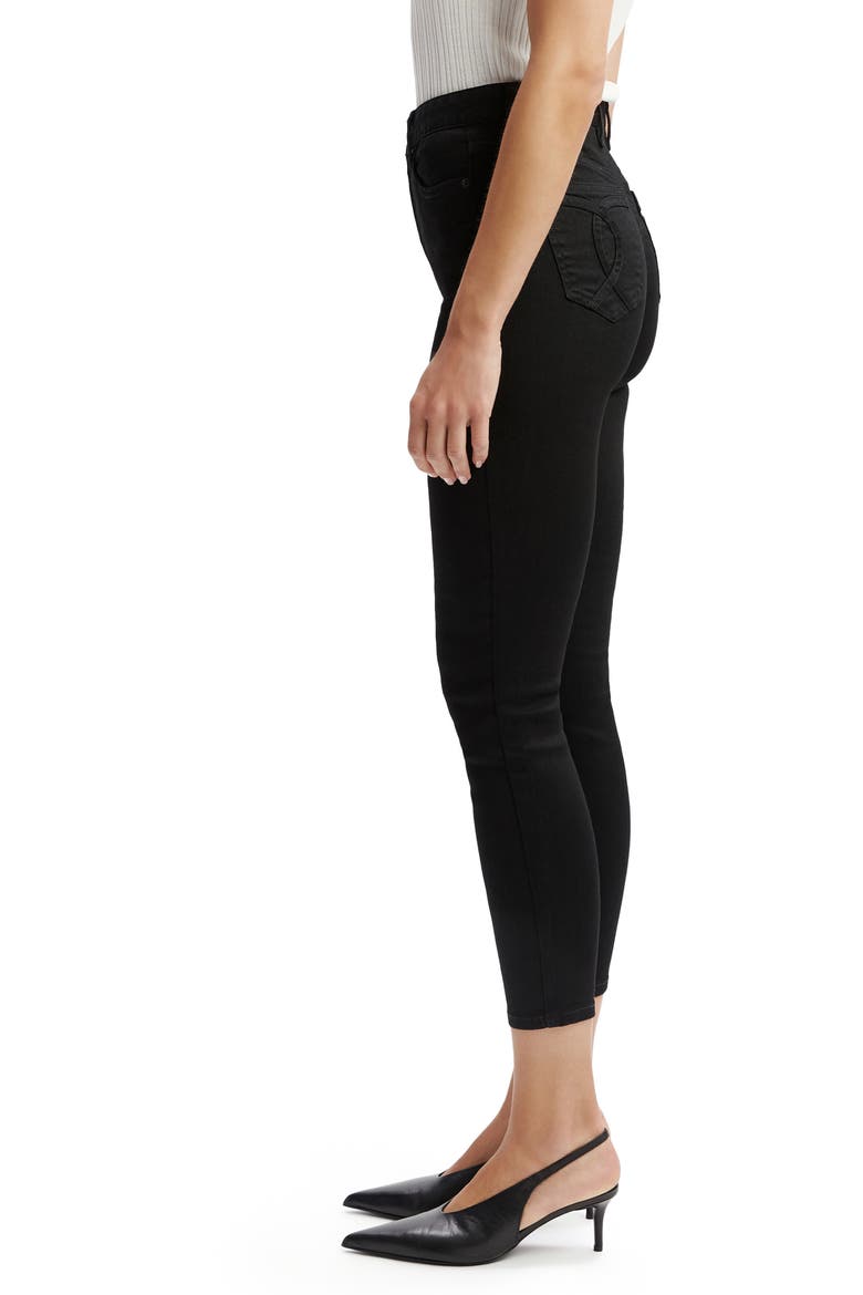 Khloe High Waist Crop Skinny Jeans, Alternate, color, BLACK