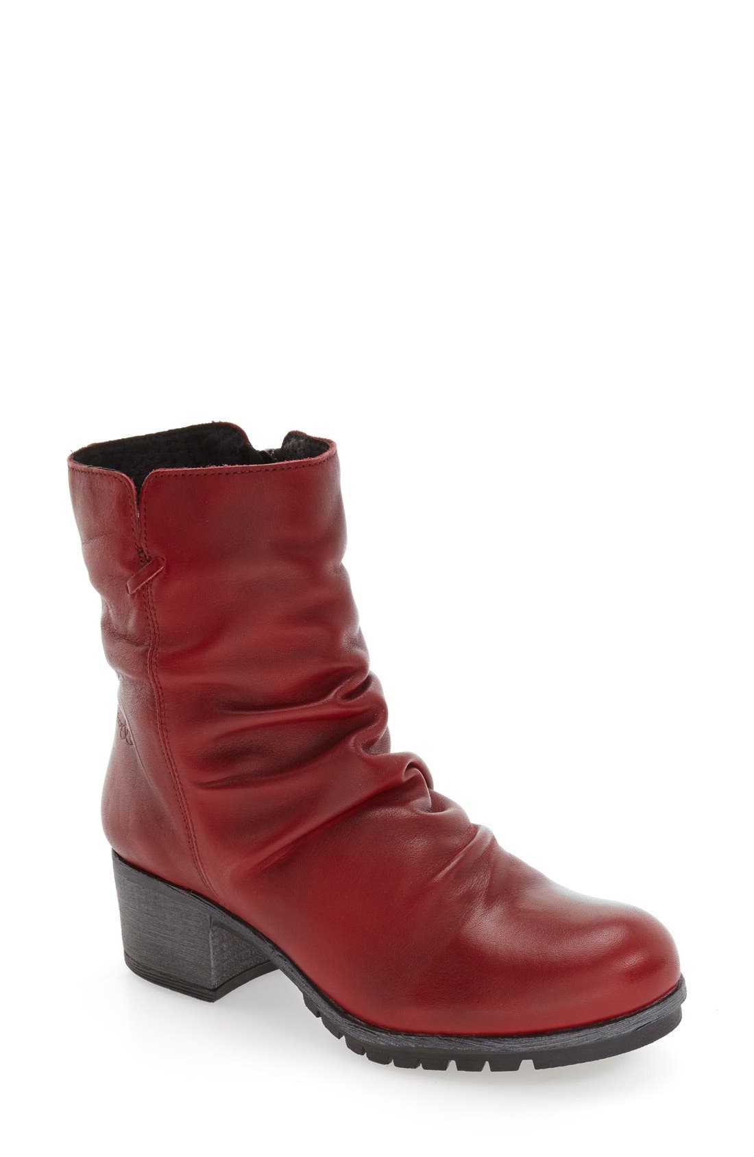 Madrid Waterproof Insulated Waterproof Waterproof Bootie, Main, color, RED MIAMI LEATHER