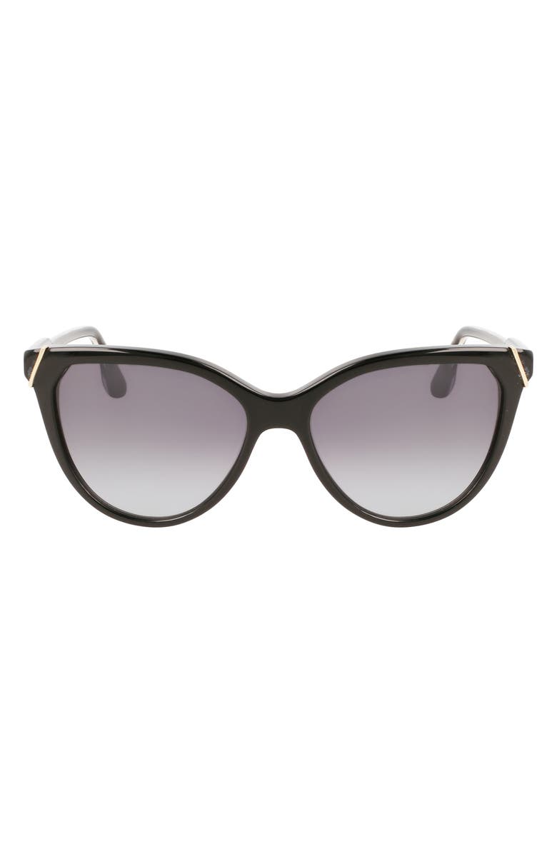 Victoria Beckham Guilloché 57mm Gradient Cat Eye Sunglasses, Main, color, 