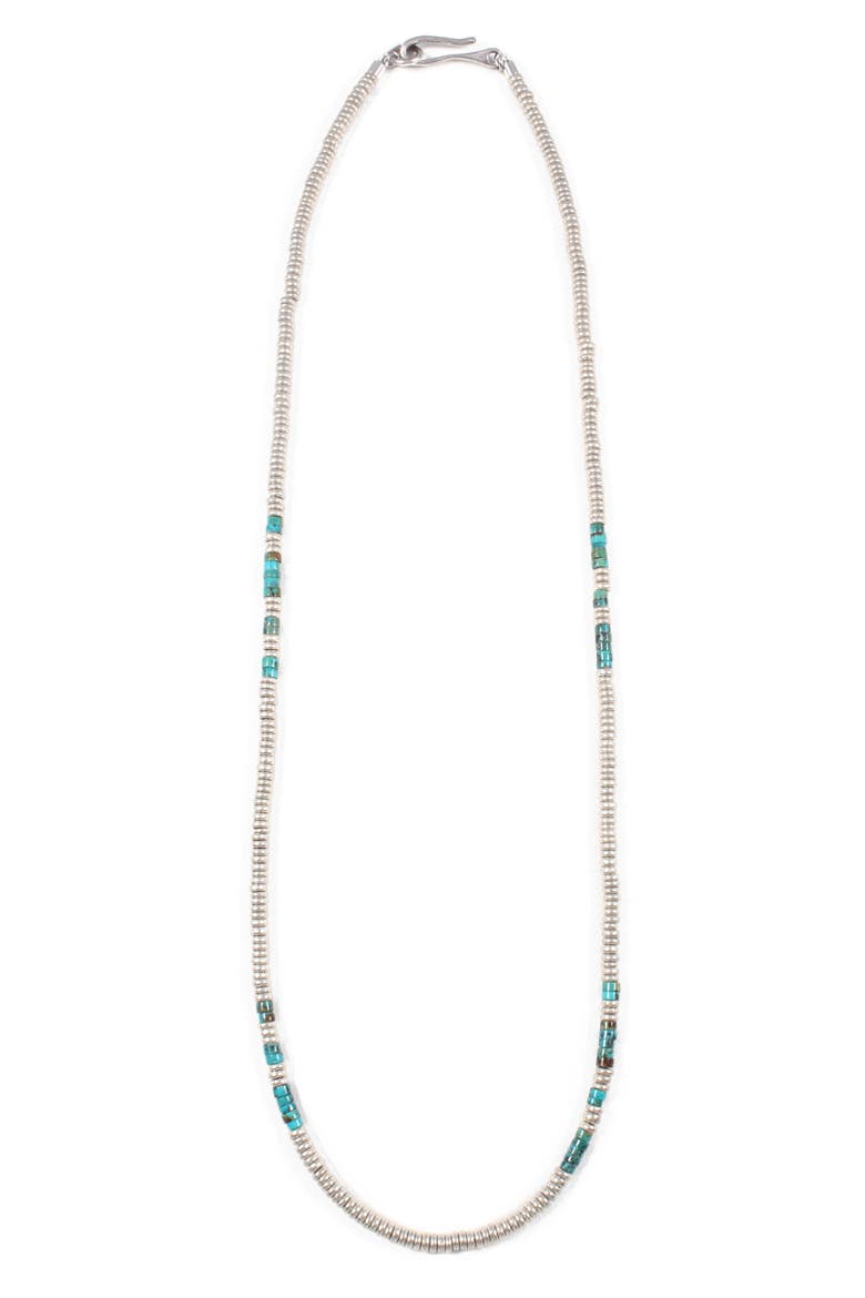 Luck Morse Necklace, Main, color, SILVER / TURQUOISE
