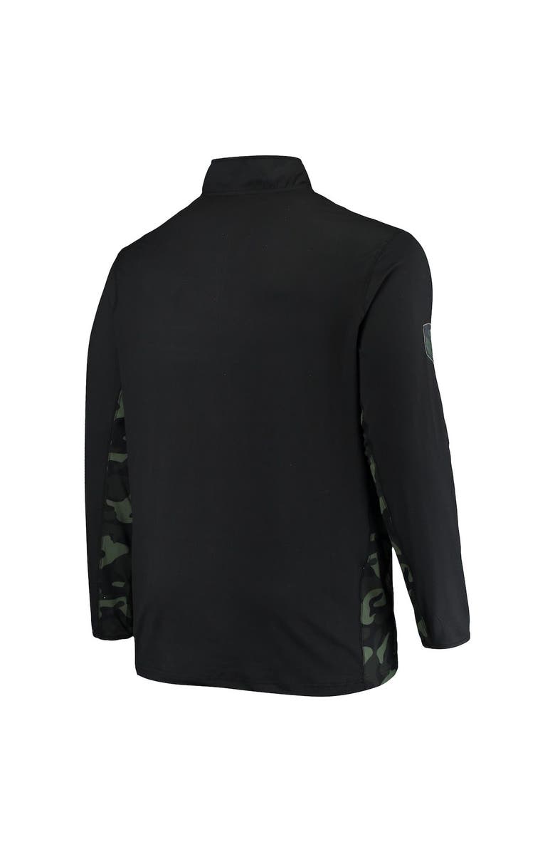 COLOSSEUM Men's Colosseum Black Michigan Wolverines OHT Military Appreciation Big & Tall Quarter-Zip Jacket, Alternate, color, 