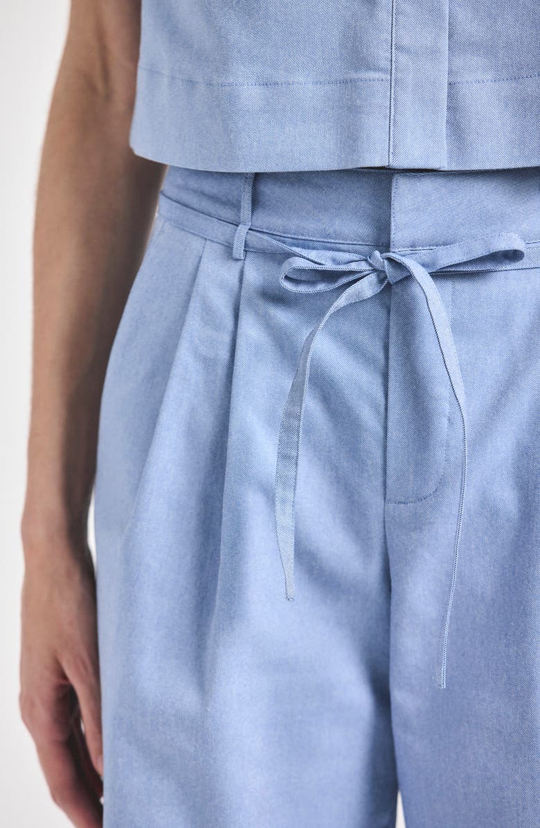 Derek Lam Felicity Pleated Tie Waist Wide Leg Pants, Alternate, color, Cloud Blue