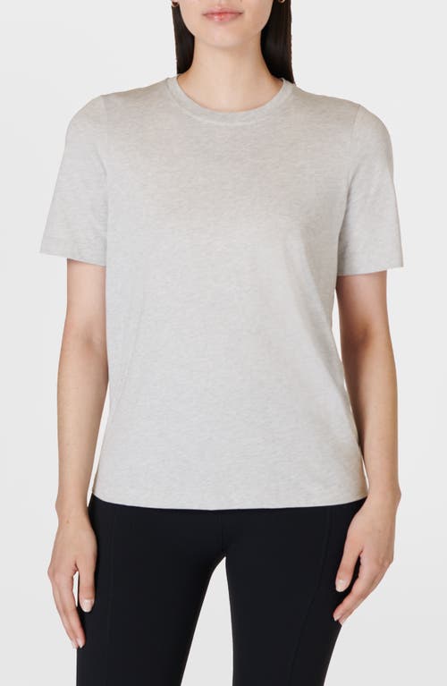 Sweaty Betty Essential Crewneck T-shirt In Light Grey Marl