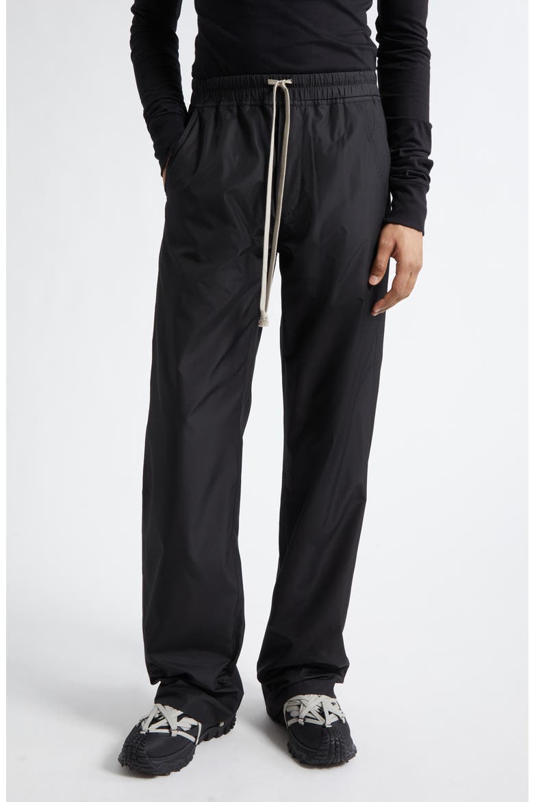 x Rick Owens Straight Leg Taffeta Pants, Main, color, BLACK