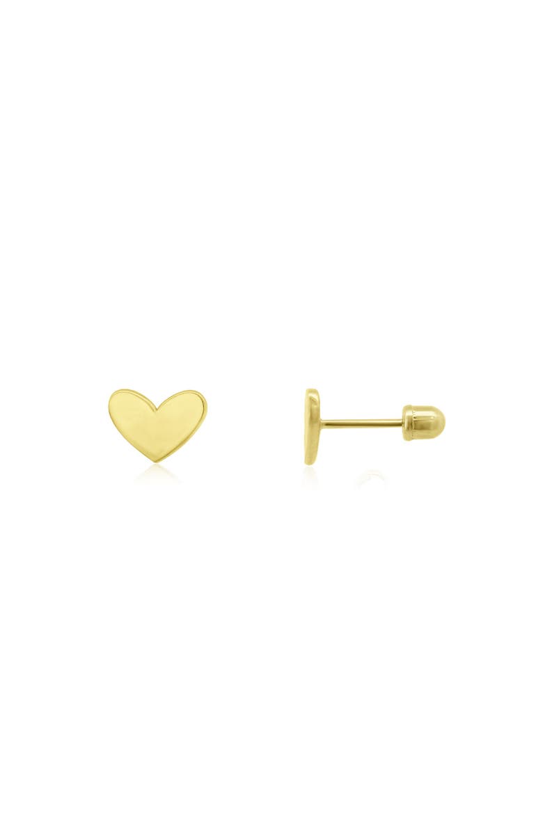 The Lovery Fine Jewelry Chubby Gold Heart Screw Back Stud Earrings, Main, color, Gold