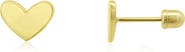 The Lovery Fine Jewelry Chubby Gold Heart Screw Back Stud Earrings