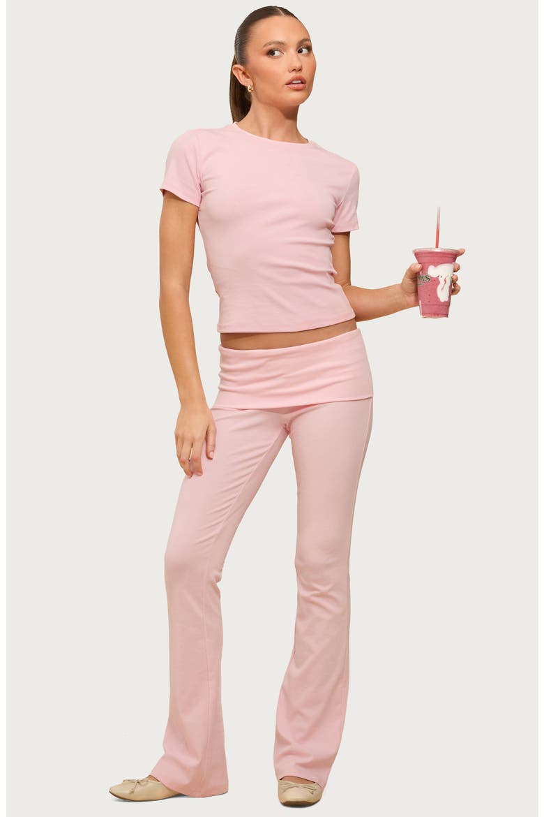 Emelia Fitted Stretch Cotton T-Shirt, Alternate, color, PINK
