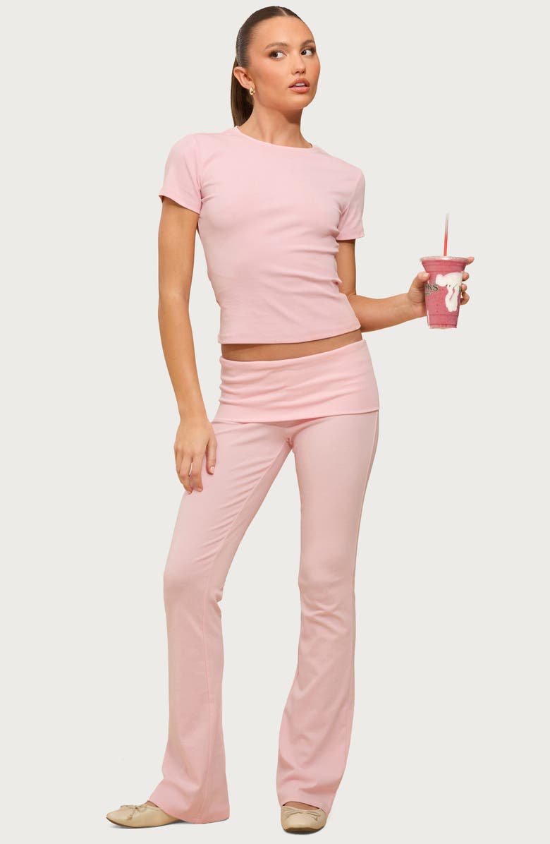 EDIKTED Emelia Fitted Stretch Cotton T-Shirt, Alternate, color, Pink