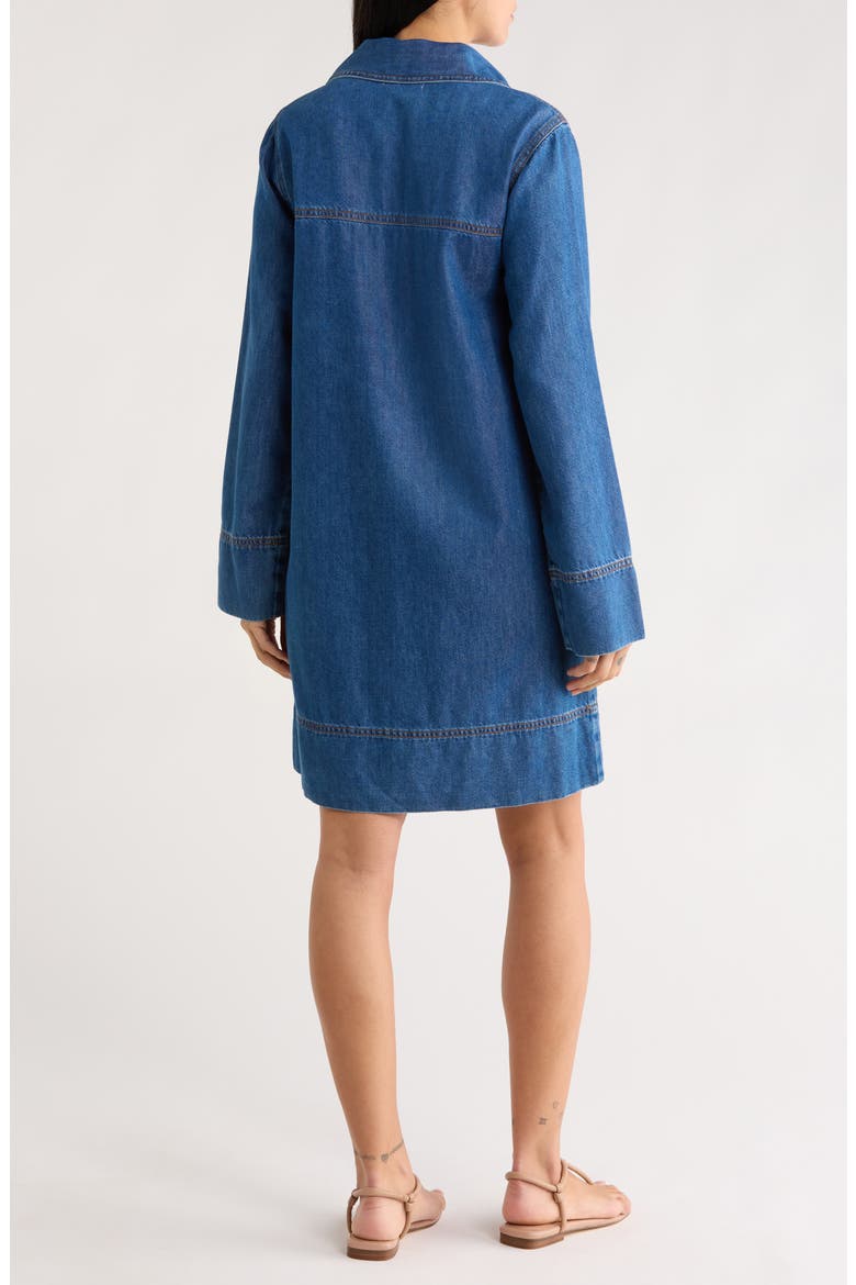 habitual denim dress long sleeve Denim Long Sleeve Tiered Shirt Dress  Buxom Couture