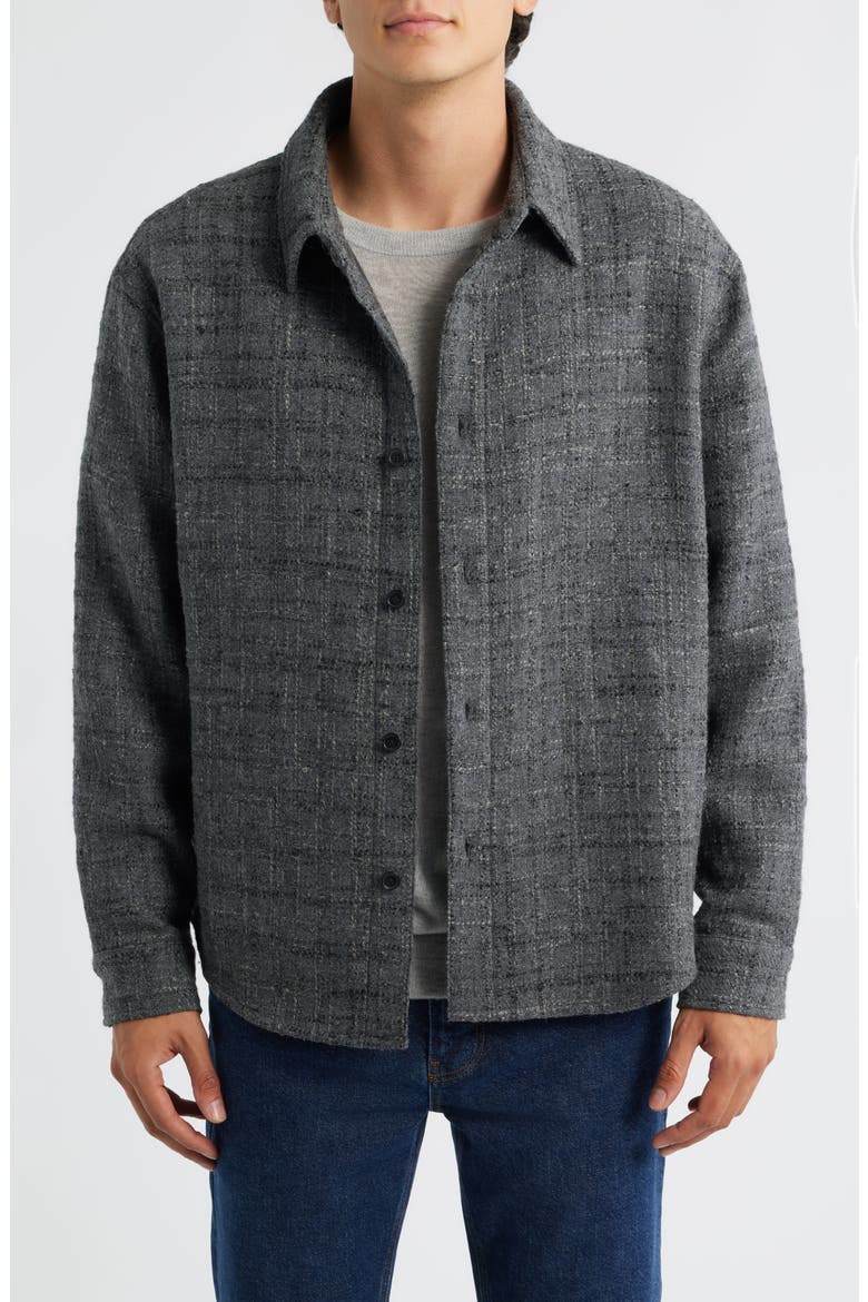 Tweed Overshirt, Main, color, GREY MELANGE