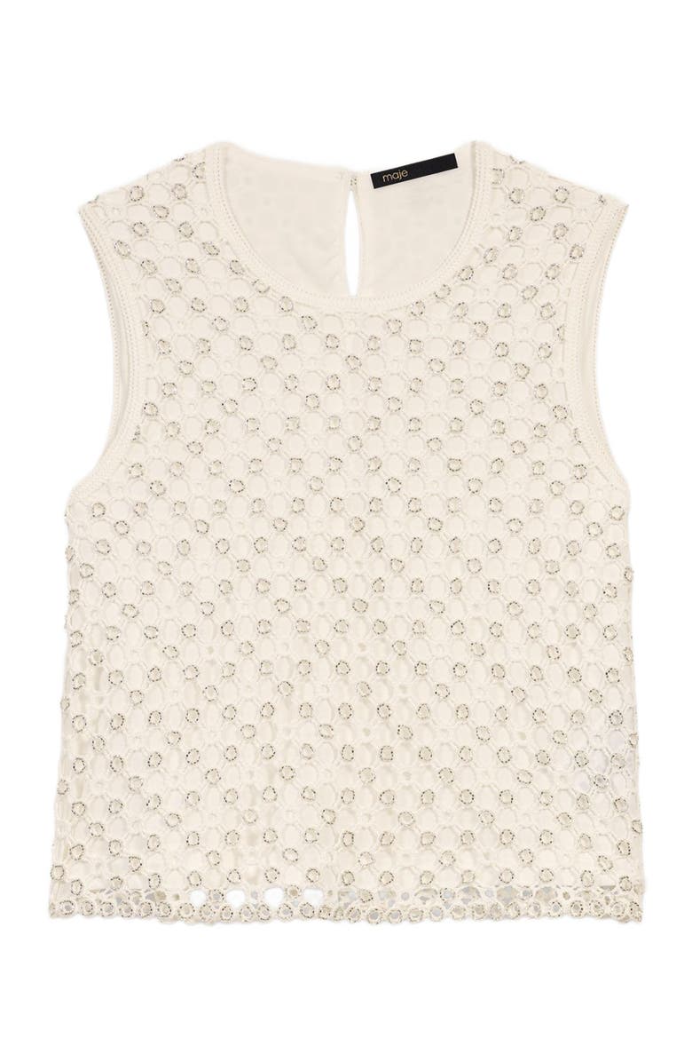 maje Crochet top with beads, Main, color, 