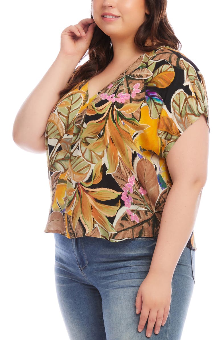 Karen Kane Floral V-Neck Top, Alternate, color, 