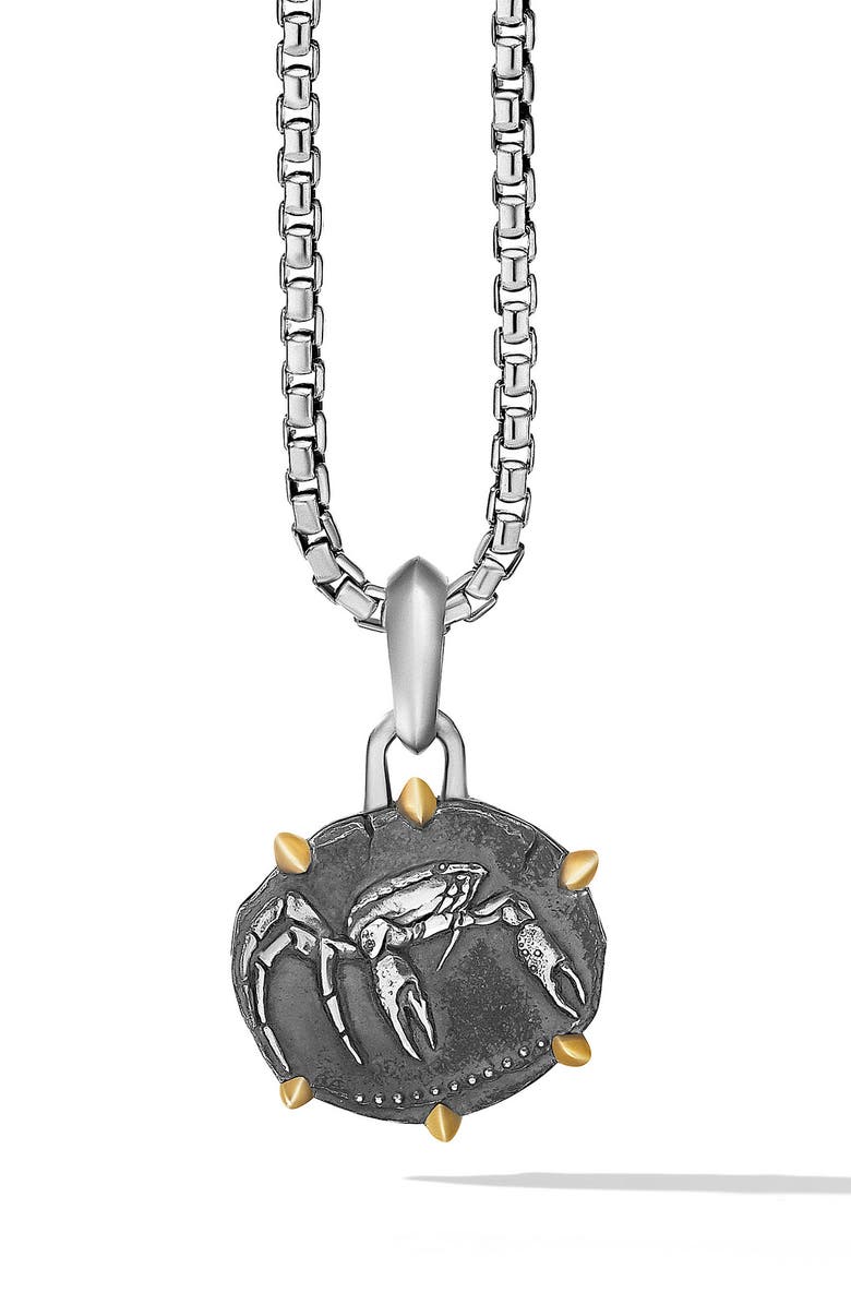 David Yurman Zodiac Amulet Pendant, Main, color, Silver-Cancer