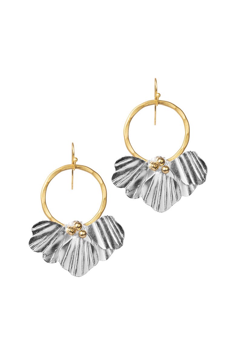 Sayuri Petal Hoop Earring, Main, color, Silver