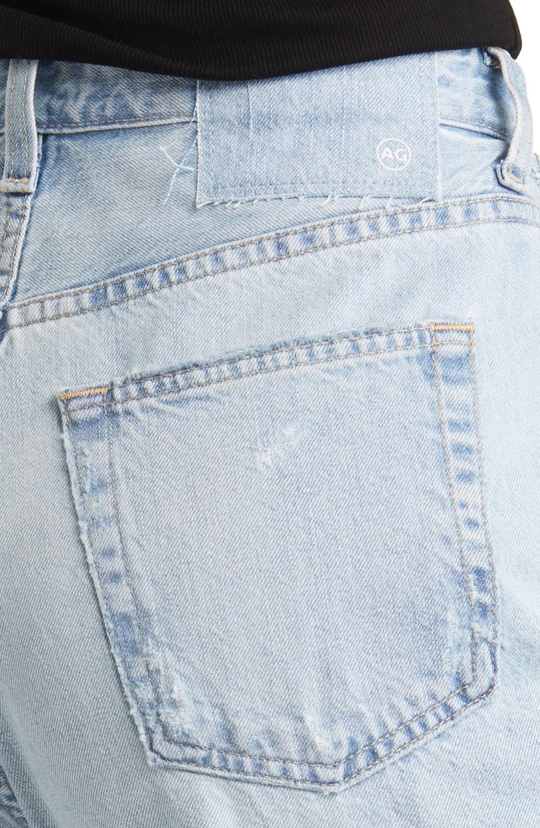 AG Clove Rework High Waist Raw Edge Relaxed Straight Leg Jeans, Alternate, color, Blindsided