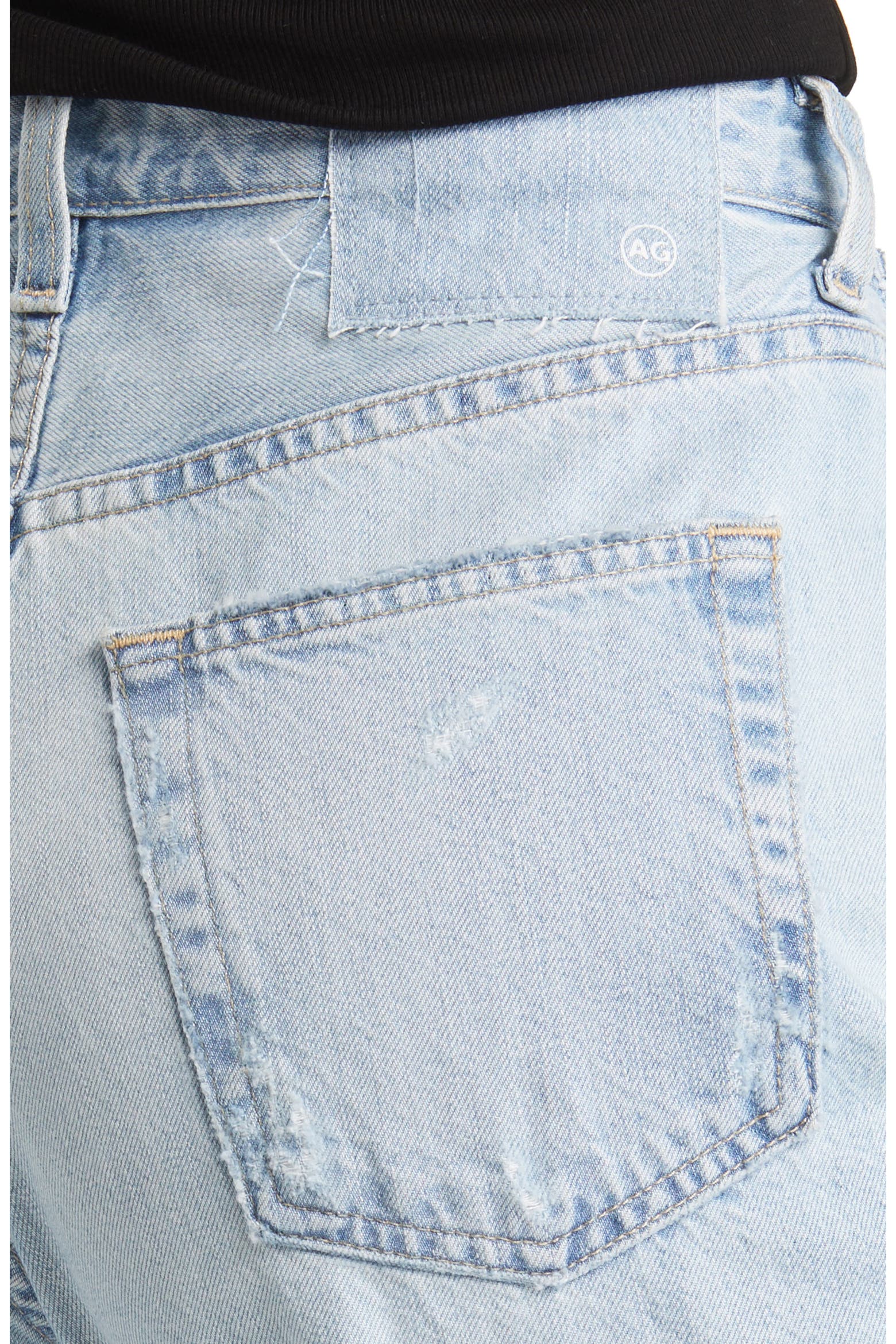 Clove Rework High Waist Raw Edge Relaxed Straight Leg Jeans (Women ...