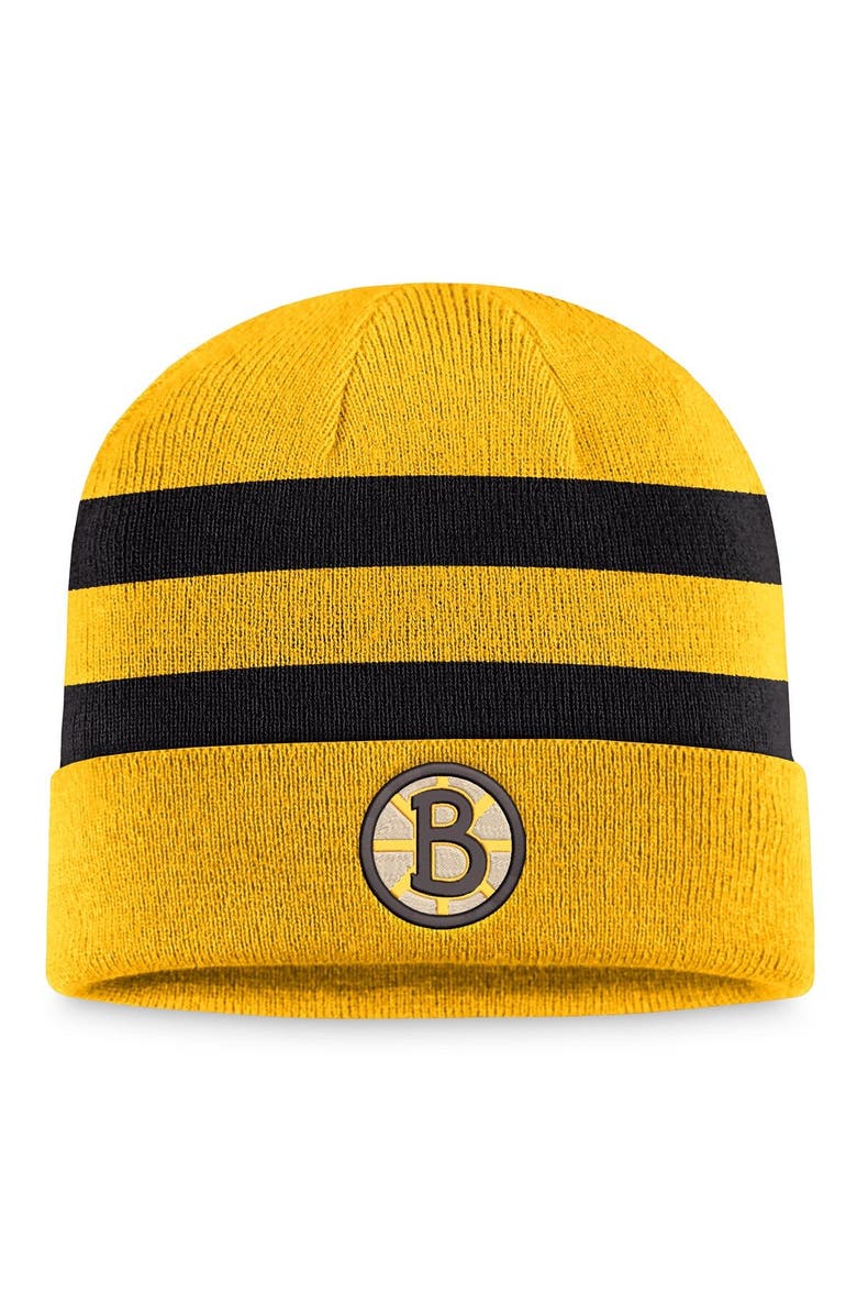 FANATICS Men's Fanatics Branded Gold/Black Boston Bruins 2023 Winter Classic Team Knit Hat, Main, color,