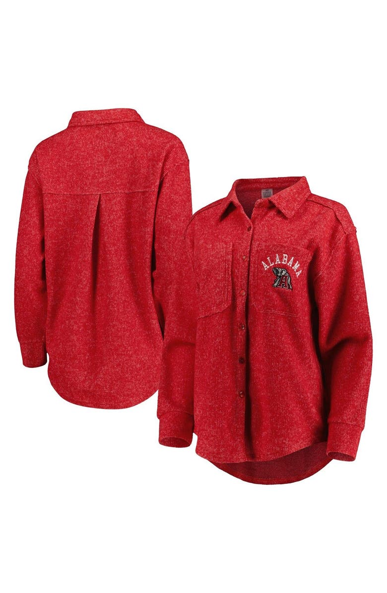 GAMEDAY COUTURE Women's Gameday Couture Crimson Alabama Crimson Tide Switch It Up Tri-Blend Button-Up Shacket, Alternate, color,
