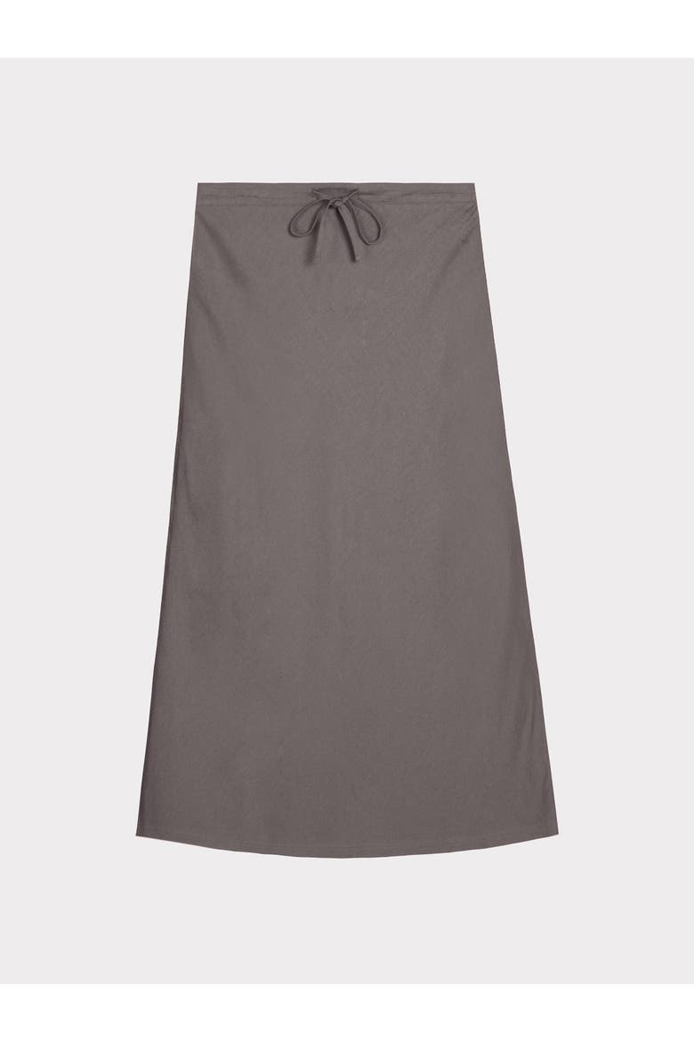 Bias Cut Linen Blend Skirt, Alternate, color, Dark Mole