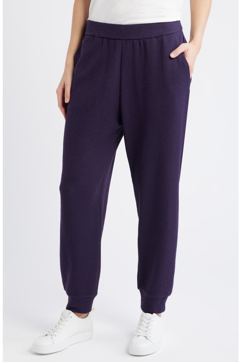 Waffle Knit Joggers, Main, color, AUBERGINE