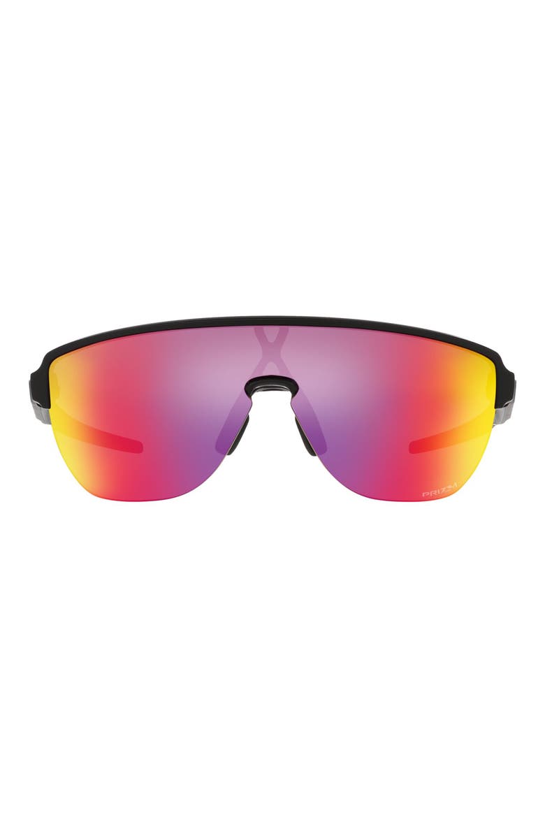 Corridor 142mm Semi Rimless Prizm™ Polarized Shield Sunglasses, Main, color, BLACK GREY