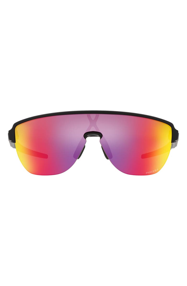 Oakley Corridor 142mm Semi Rimless Prizm<sup>™</sup> Polarized Shield Sunglasses, Main, color, Black Grey