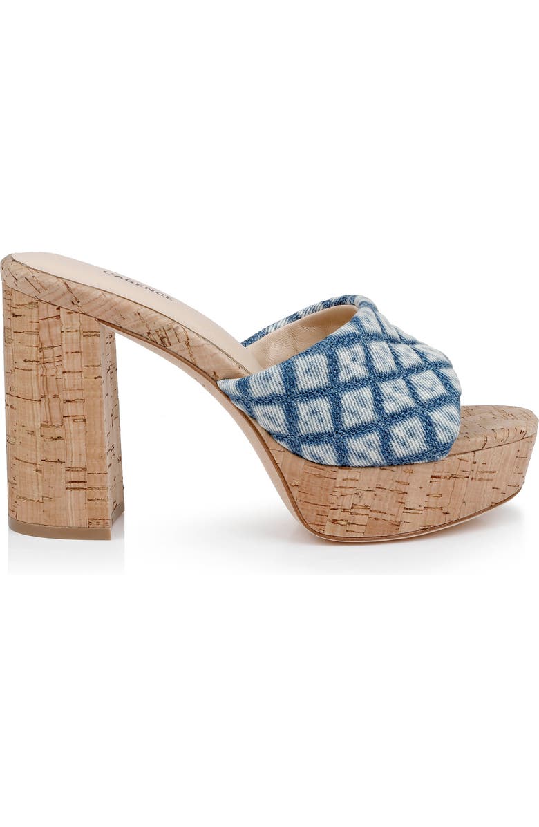 L'AGENCE Gabriell Platform Slide Sandal, Alternate, color, Light Denim