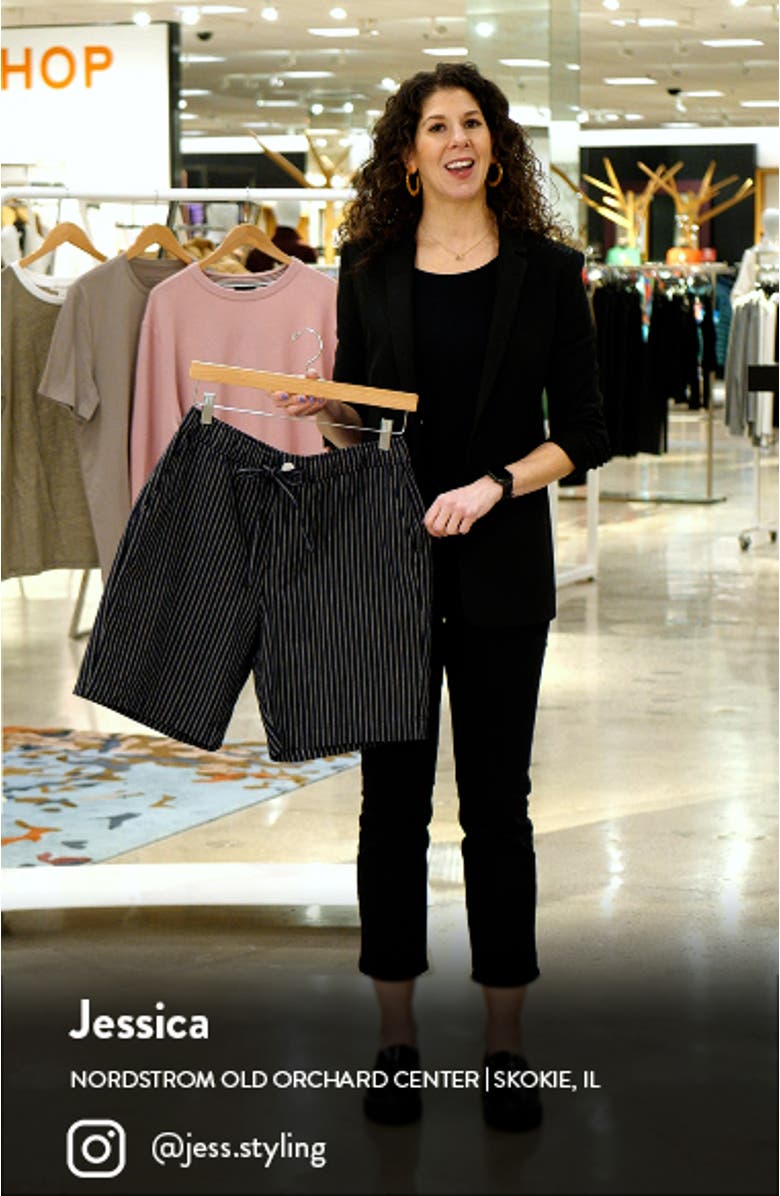 Kurt Stripe Linen & Cotton Drawstring Shorts, sales video thumbnail