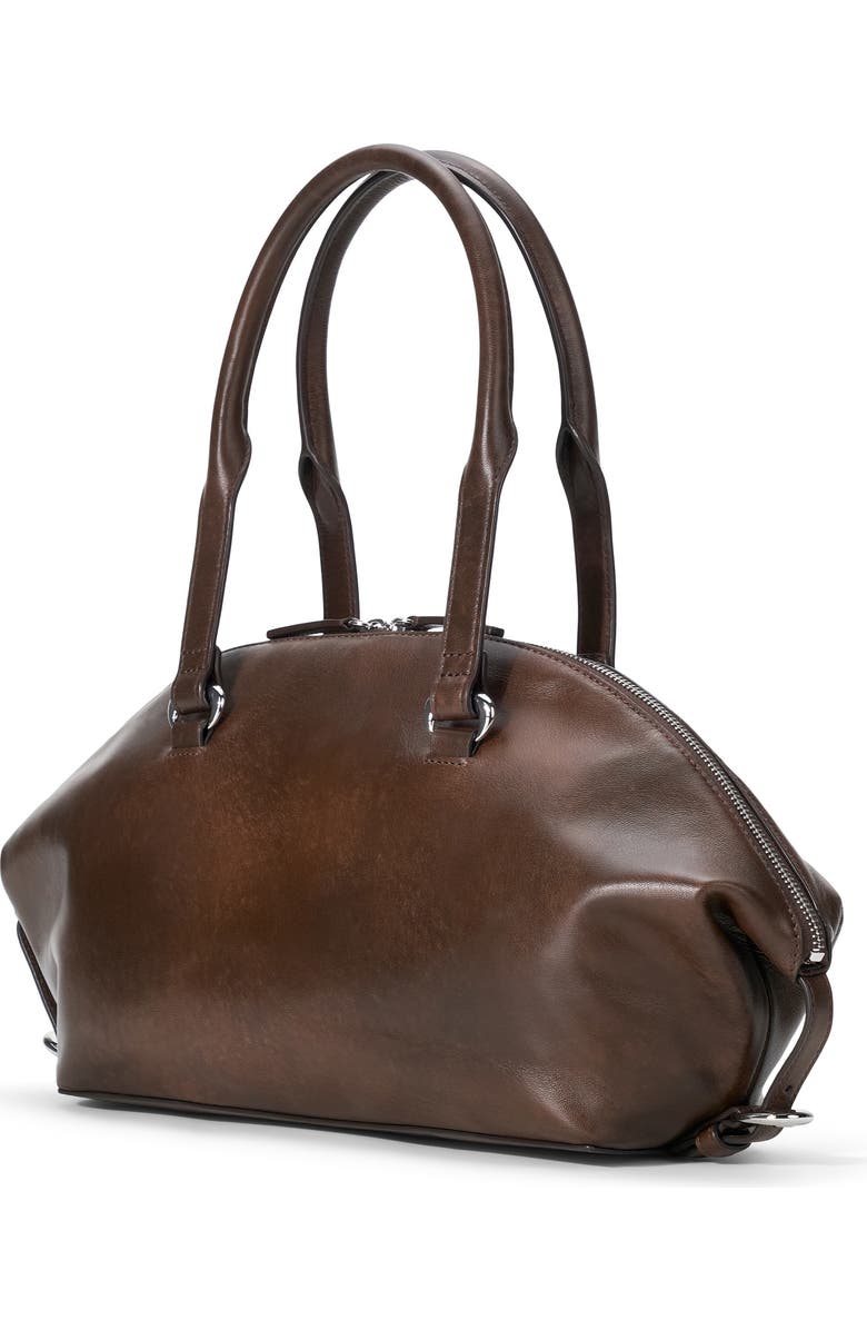 STAUD Hester Leather Shoulder Bag, Alternate, color, Espresso Distressed