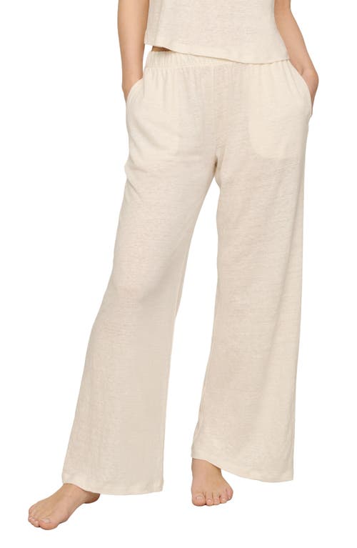 Eberjey High Waist Organic Linen Lounge Pants In White