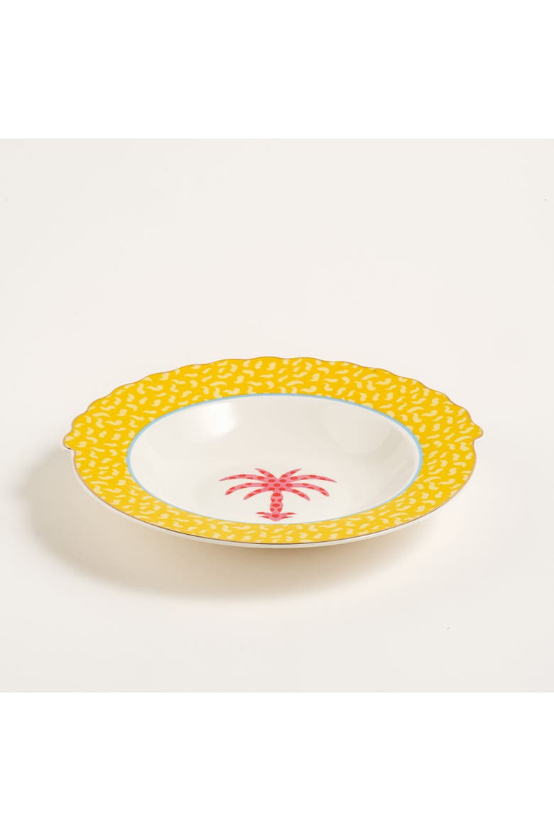 Porcelain Supplate and Bowl 2 Pcs Set, Alternate, color, Yellow