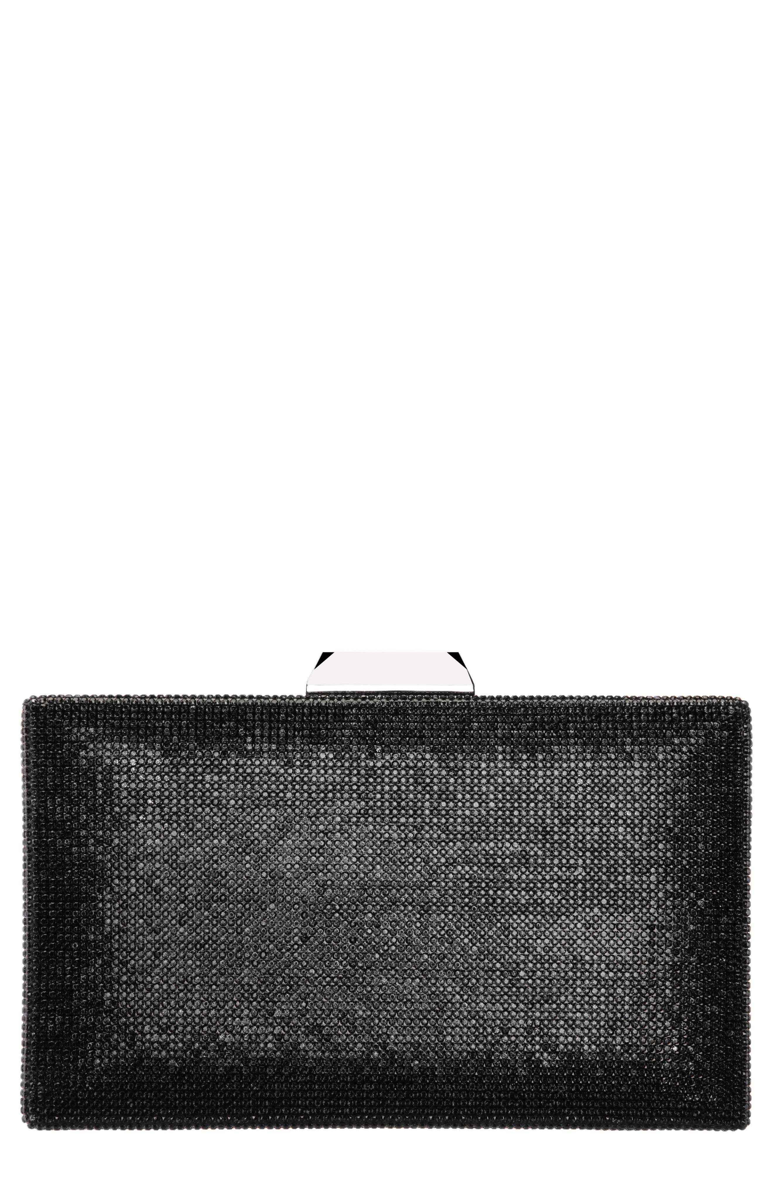 Nina Desyre Crystal Minaudière, Main, color, Black