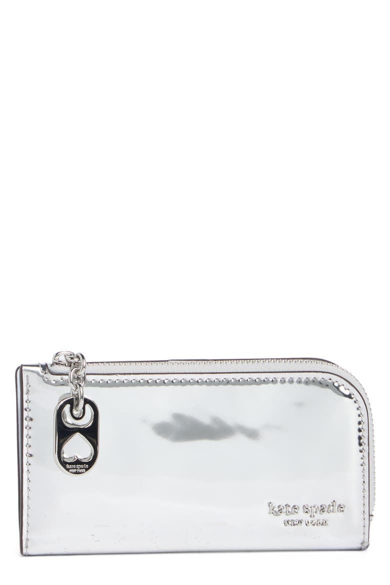 devon patent slim wallet, Main, color, SILVER