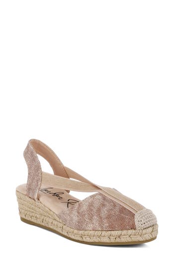 London Rag Port Side Metallic Espadrille Platform Wedge Pump