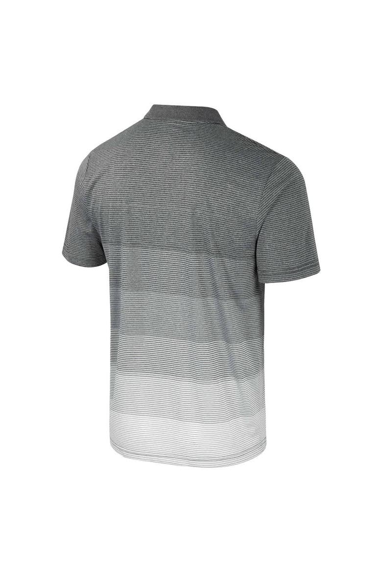 Men's Colosseum Gray Kansas State Wildcats Striped Mesh Polo, Alternate, color, Gray